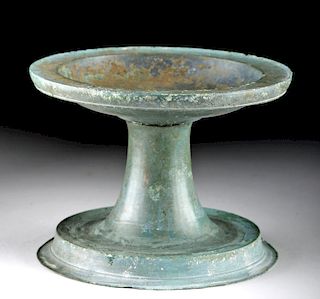 Roman Bronze Pedestal Dish