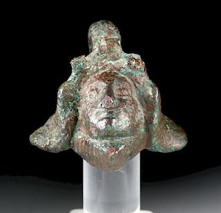Roman Bronze Head of Deity w/ Hook - Apollo