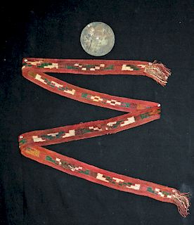 Nazca Polychrome Textile Strap + Copper-Silver Pectoral