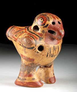 Costa Rican Pottery Polychrome Bird Whistle