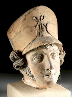 Lifesize 19th C. French Ceramic Head of a Soldier
