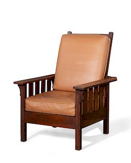 An Arts & Crafts oak Morris chair