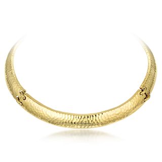 A Hammered Gold Choker Necklace