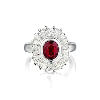 A Ruby and Diamond Ring, Italian