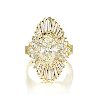 A Marquise-Cut Diamond Ballerina Ring