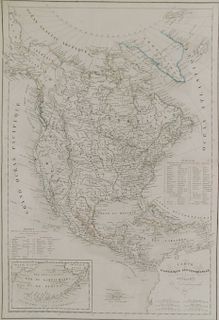 Felix Delamarche map of Americas 1855