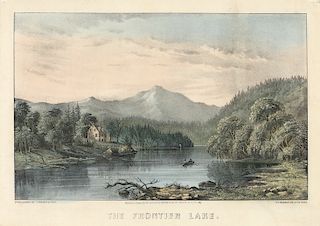 The Frontier Lake - Small Folio Currier & Ives Lithograph