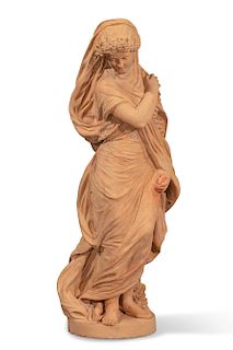 An Italian terracotta figure of a woman,Naples