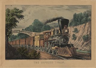 The Express Train - Small Folio Currier & Ives lithograph