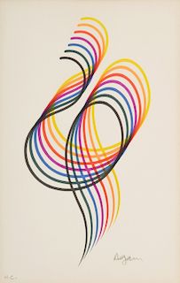 Yaacov Agam "Linear Loop" Print, Signed H.C.