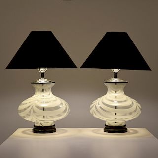 Pair of Lamps, Manner of Vetri Murano