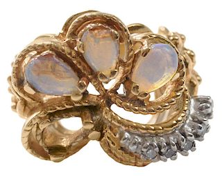 Opal and Diamond Fashion Ring