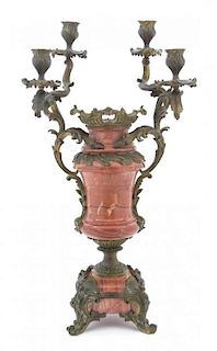 * A Louis XV Style Gilt Bronze and Marble Four-Light Candelabrum FRANCOIS LINKE Height 36 inches.