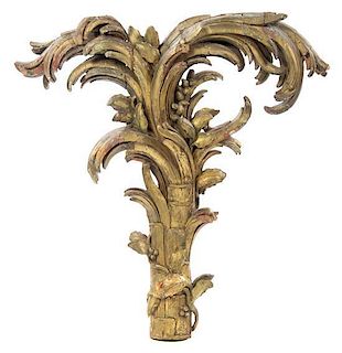 A French Giltwood Applique Height 29 1/2 x width 28 3/4 inches.
