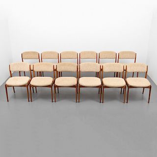 Set of 12 Dining Chairs, Manner of  Erik Buch 