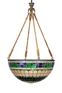 An Arts & Crafts style leaded glass lantern
