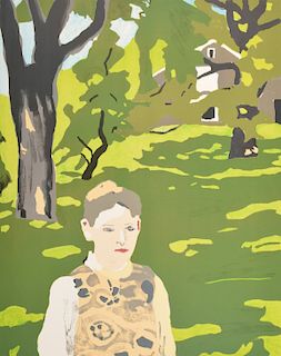 Fairfield Porter "Girl in the Woods" Lithograph, Signed AP