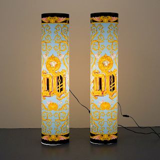 Pair of Versace Print Floor Lamps