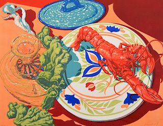 Jack Beal "Lobster" Lithograph, Signed AP