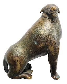 Antique Gilt Bronze Figural Dog