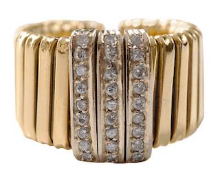 18 Kt. Gold and Diamond Flexible Ring