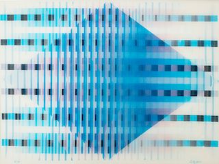Yaacov Agam, agamograph,Here and There, 1985