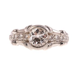 A Ladies Diamond Engagement Ring in Platinum