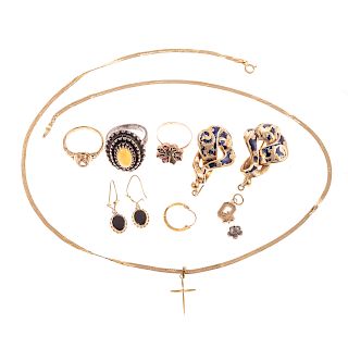 A Collection of Ladies Jewelry Featuring Gold