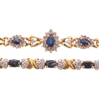 Two Ladies Sapphire & Diamond Bracelets