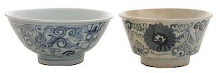 Two Enameled Porcelain Bowls