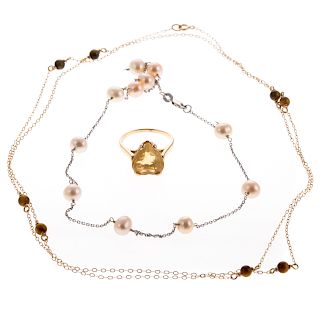 A Selection of Ladies Jewelry in 14K Gold