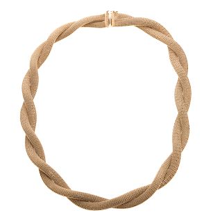 A Ladies Woven Twist Necklace in 14K