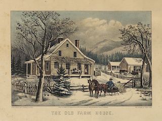 The Old Farm House - Small Folio Currier & Ives lithograph