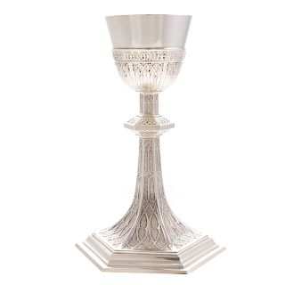 German Hand Chased Silver Chalice