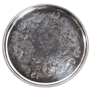 George III Armorial Sterling Silver Platter