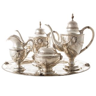 Continental Silver Coffee & Tea Service with Tray
