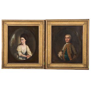 British School, 18th c. Pair of Portraits