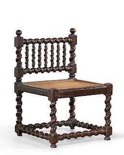 A Portuguese Colonial hardwood side chair
