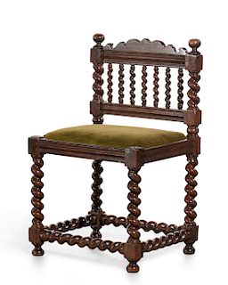 A William and Mary oak side chair, 18th century