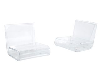 A pair of Modernist lucite chairs, Gutterman