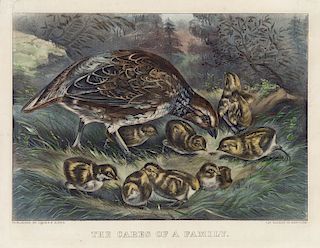 The Cares of a Family - Small Folio Currier & Ives Lithograph