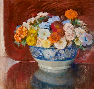 Laura Coombs Hills, pastel, floral still life