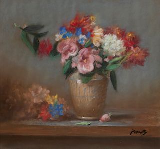 Richard Pionk, pastel, floral still life