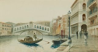 Eugenio Benvenuti, watercolor, Venetian view