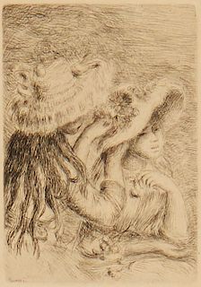 Pierre-Auguste Renoir, etching, Le Chapeau Epingle