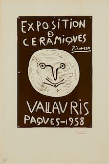 Picasso, linocut, Expositions Ceramiques Vallauris