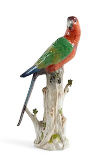 A Dresden porcelain model of a parrot, Thieme