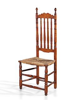 An American banister back side chair, 18th century