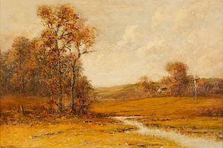 E. Loyal Field, Autumn landscape with stream