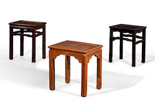 Three Chinesehardwood low occasional tables